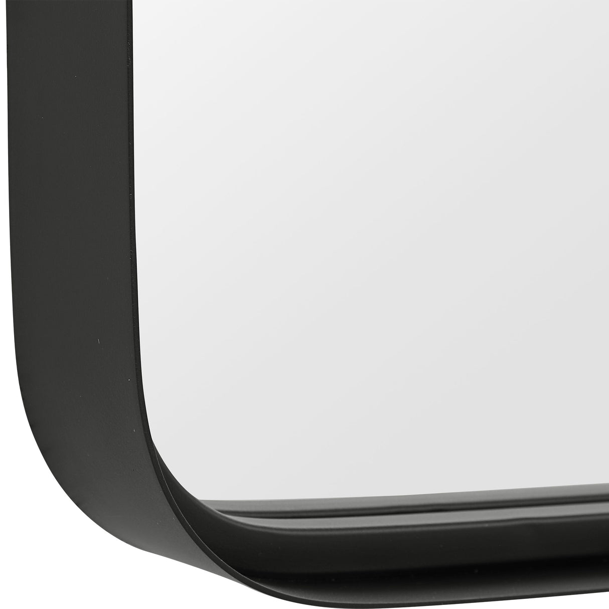 Mirror With Rounded Corners - Matte Black