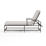 La Jolla - Chaise, With Self Welt - Canvas Flax / Dark Brown