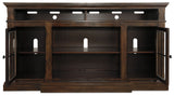 Roddinton - Dark Brown - XL TV Stand W/Fireplace Option