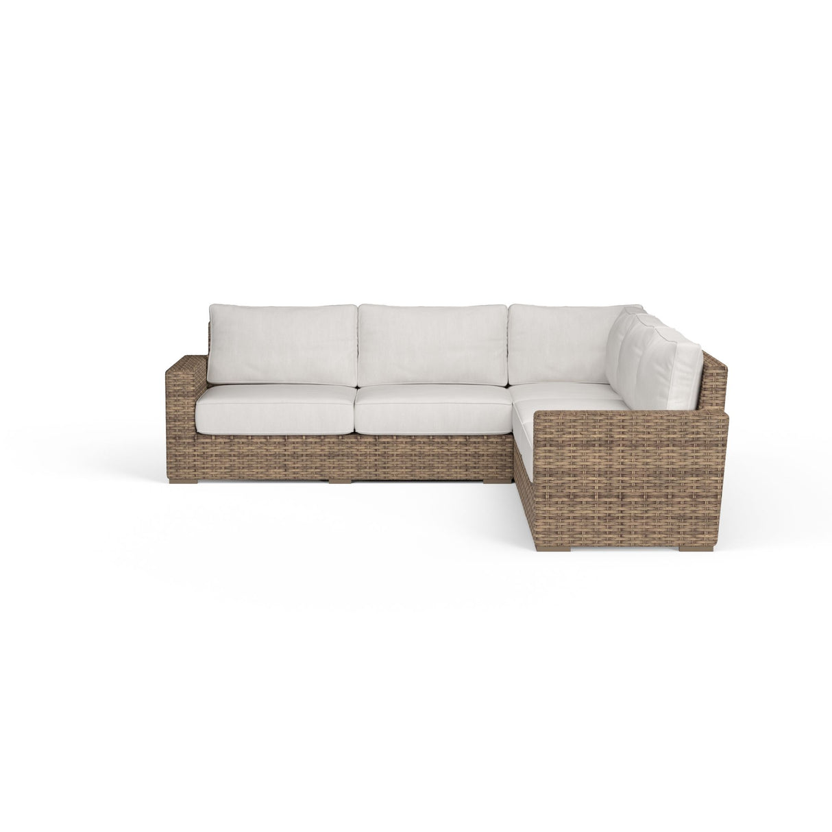 Havana - Sectional, With Self Welt - Canvas Flax / Dark Brown