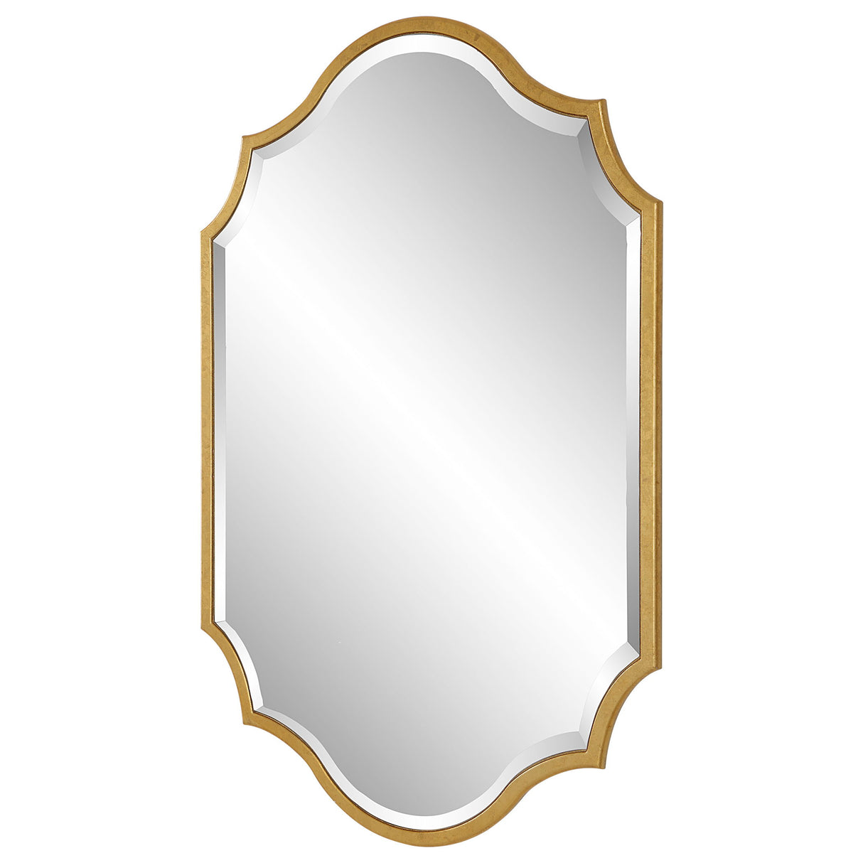 Mirror With Elegant Curves And Arches - Gold Leaf