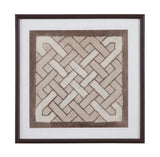 Knotted Tiles - IV Framed Print - Brown