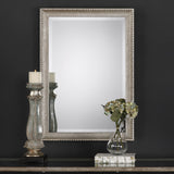 Textured Surface Mirror - Metallic Silver & Light Gray