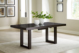 Neymorton - Dark Grayish Brown - Rectangular Dining Room Butterfly Extension Table