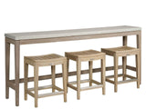 Coastal Living Outdoor - Saratoga Console With Stools - Light Brown