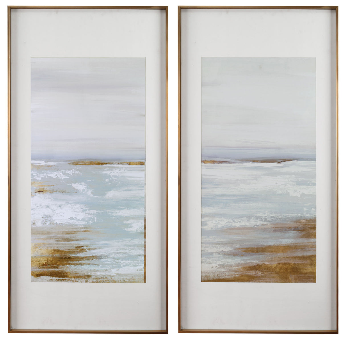 Coastline - Framed Prints, Set Of 2 - Light Brown