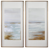 Coastline - Framed Prints, Set Of 2 - Light Brown