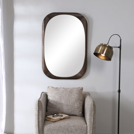 Sheldon - Mid-century Mirror - Brown, Dark