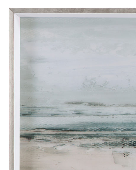 Moody Coast II - Framed Art - Light Blue