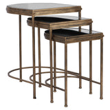 India - Nesting Tables, Set Of 3 - Light Brown & Black