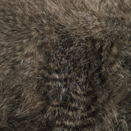 Jayna - Fur Ottoman - Brown, Dark