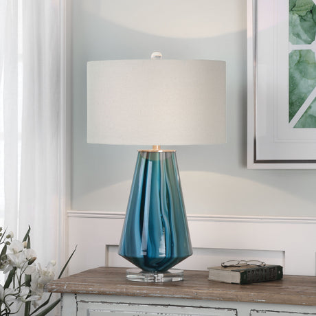 Pescara - Glass Lamp - Teal-gray