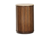 Ocean Club - Fiji Drum Table With Stone Top - Dark Brown