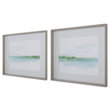 Green Ribbon Coast - Framed Prints (Set of 2) - Light Blue