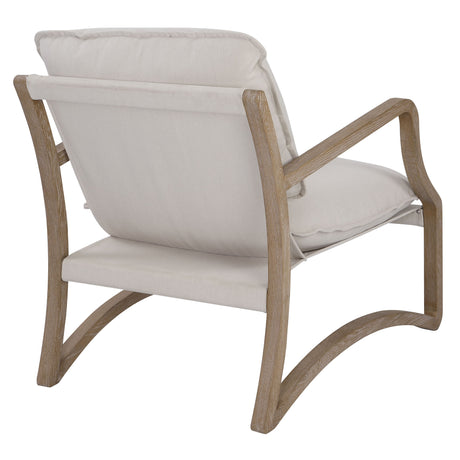 Melora - Solid Oak Accent Chair - Beige