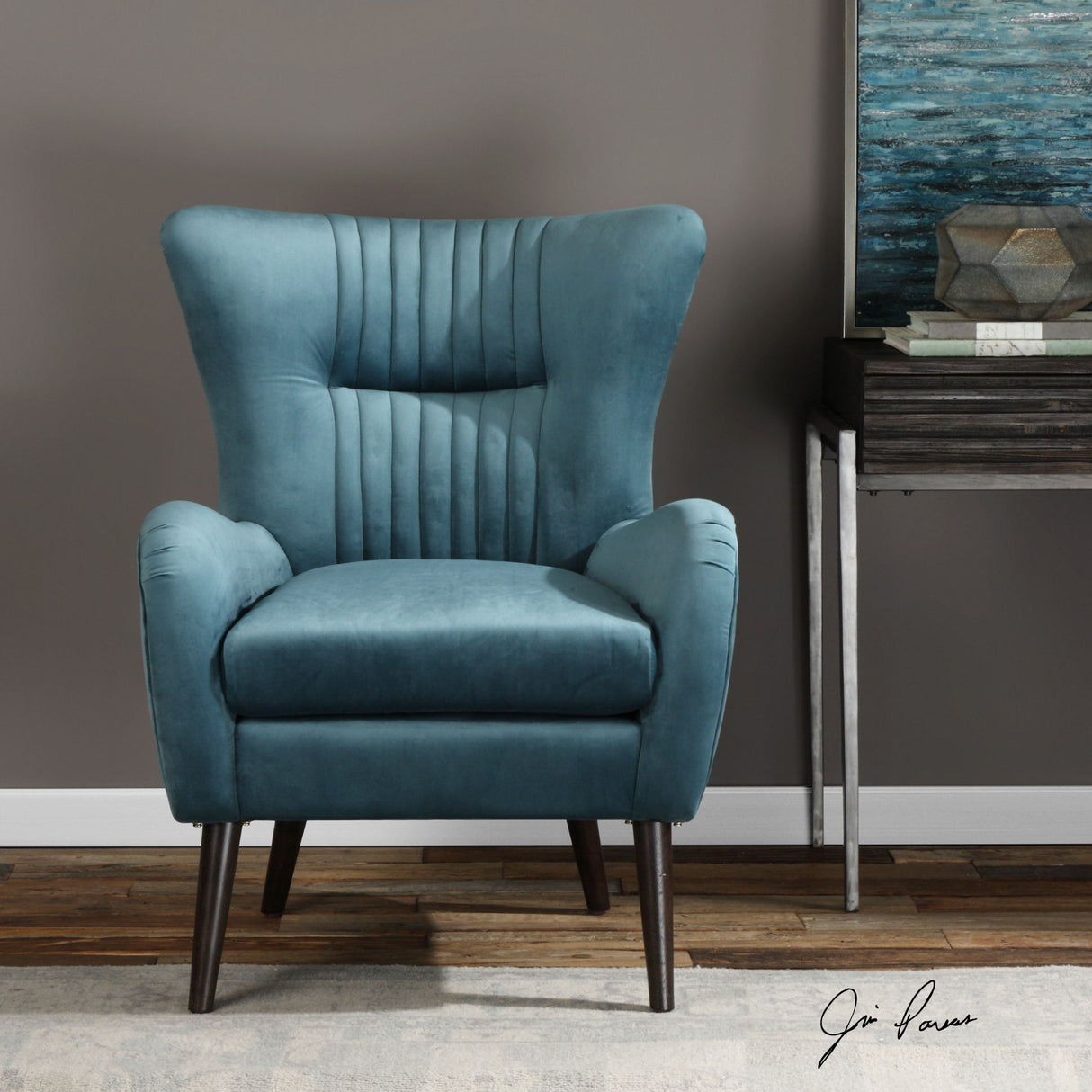 Dax - Mid-century Accent Chair - Blue