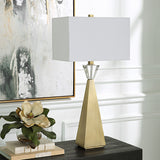 Arete - Modern Brass Table Lamp - Gold