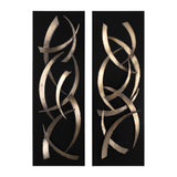 Brushstrokes - Metal Wall Art, Set Of 2 - Black