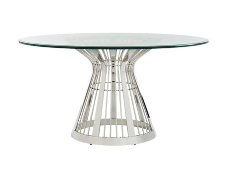 Ariana - Riviera Stainless Dining Table With Glass Top