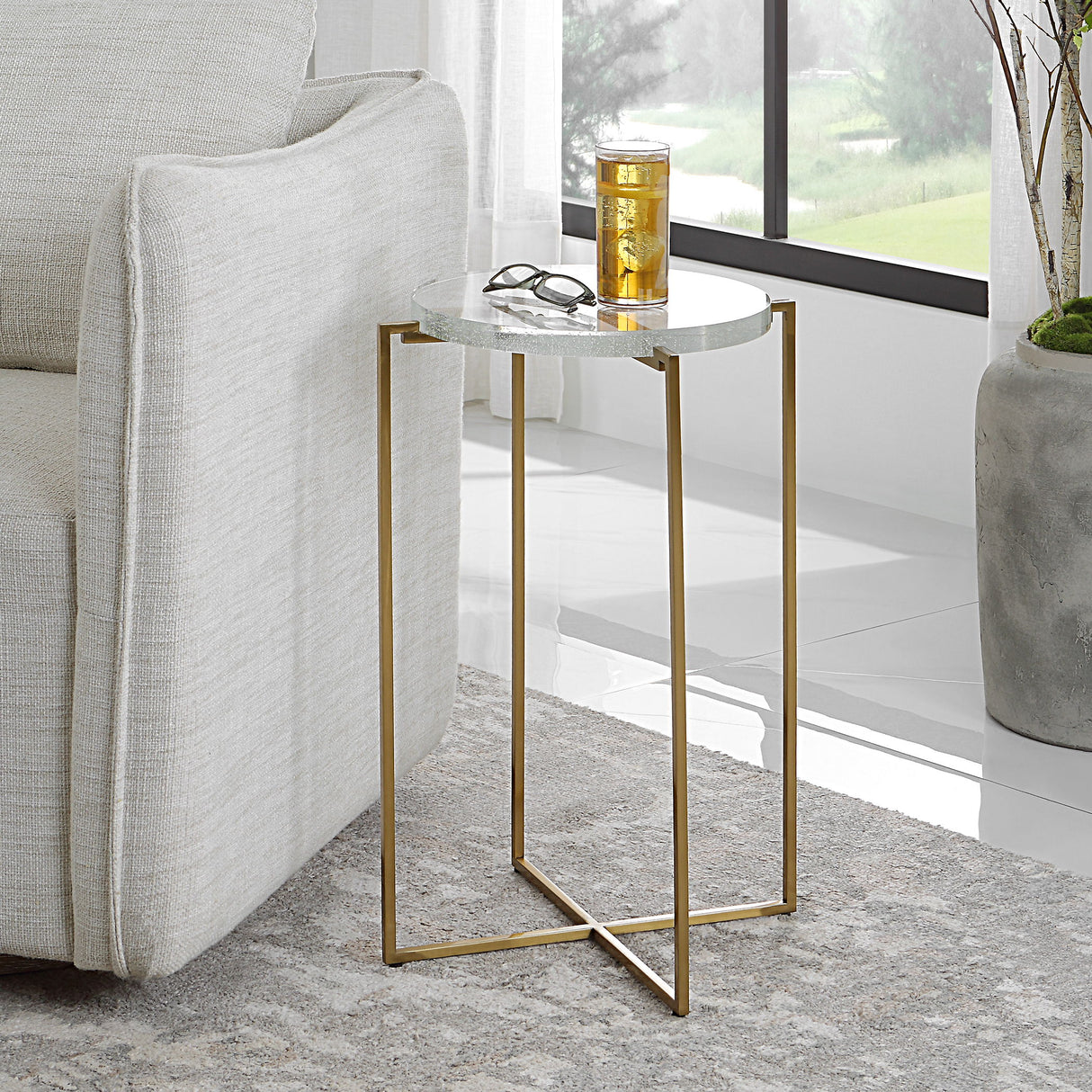 Star-crossed - Glass Accent Table - Gold