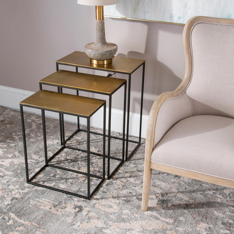 Coreene - Nesting Tables Set Of 3 - Gold