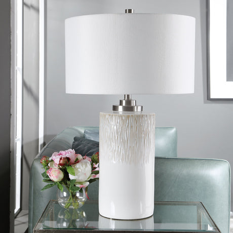 Georgios - Cylinder Table Lamp - White