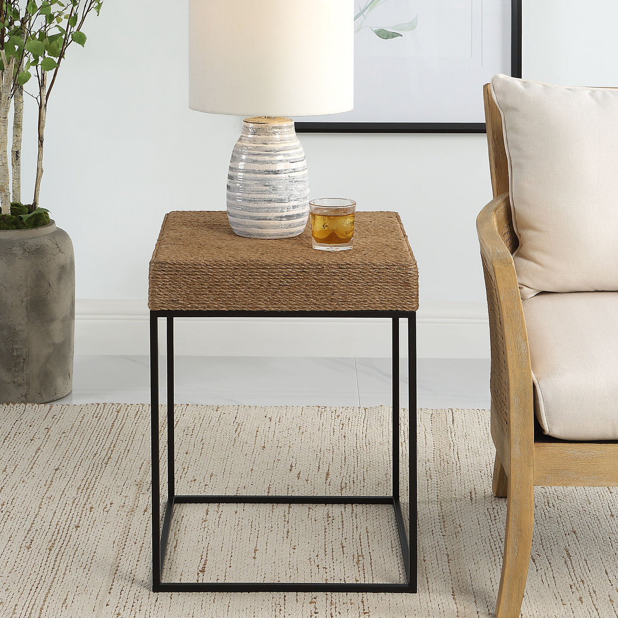 Laramie - Rustic Rope Accent Table