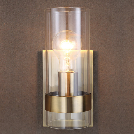 Cardiff - 1 Light Cylinder Sconce - Antique Brass