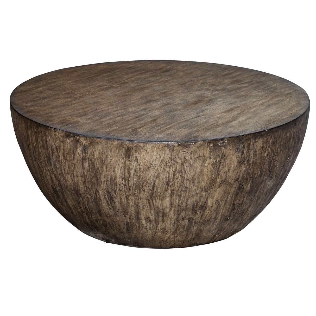 Lark - Round Wood Coffee Table - Brown, Dark