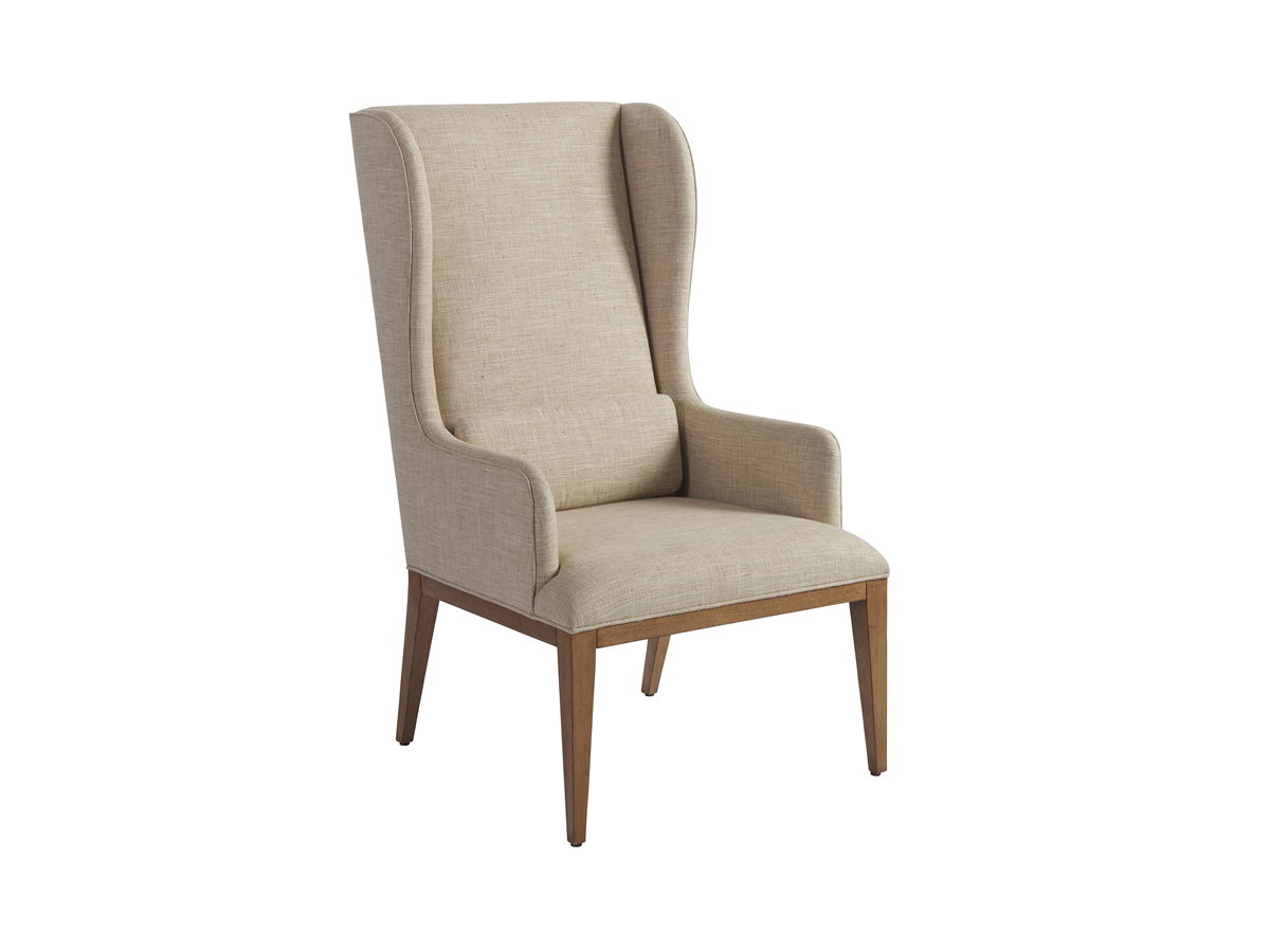 Newport - Seacliff Upholstered Host Wing Chair - Beige - Fabric