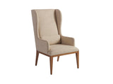 Newport - Seacliff Upholstered Host Wing Chair - Beige - Fabric