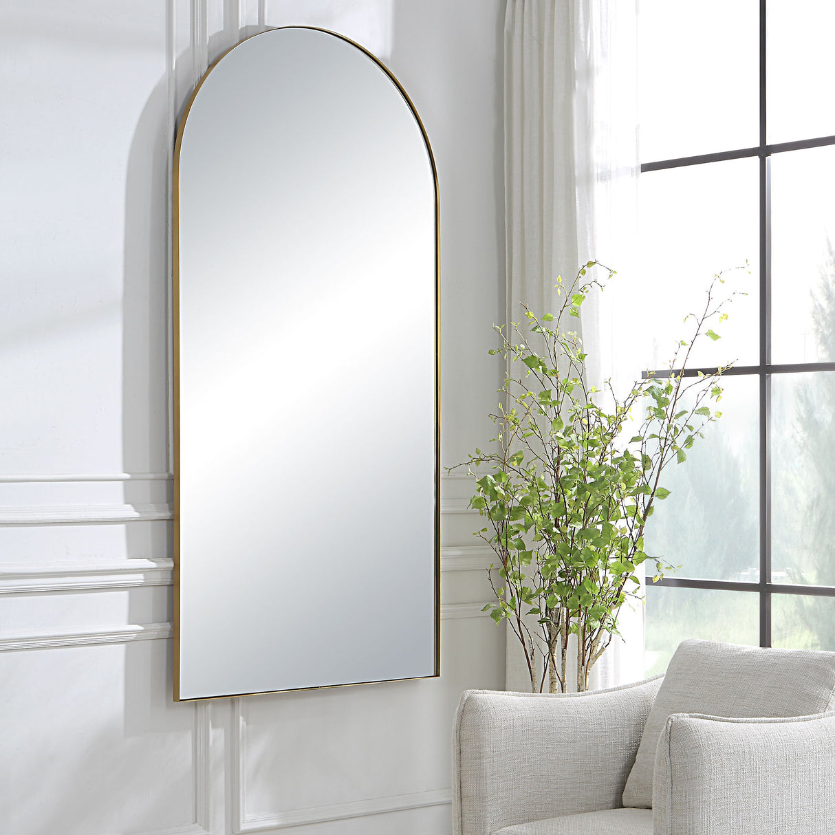 Crosley - Arch Mirror - Antique Brass