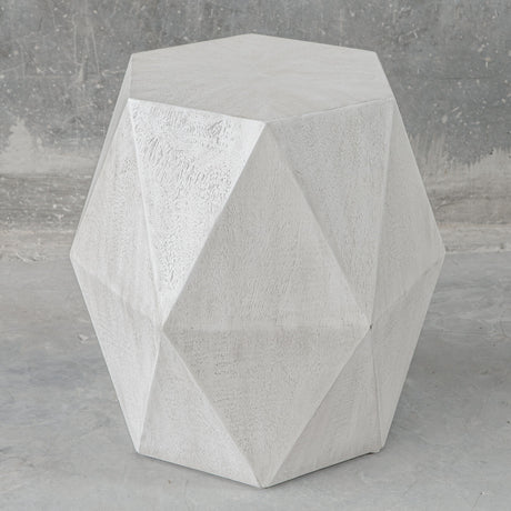 Volker - White Geometric Accent Table