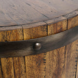 Ceylon - Wine Barrel Side Table - Brown, Dark