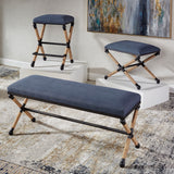 Firth - Rustic Bench - Navy