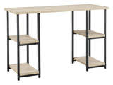 Waylowe - Natural / Black - Home Office Desk - Double-Shelf Pedestal