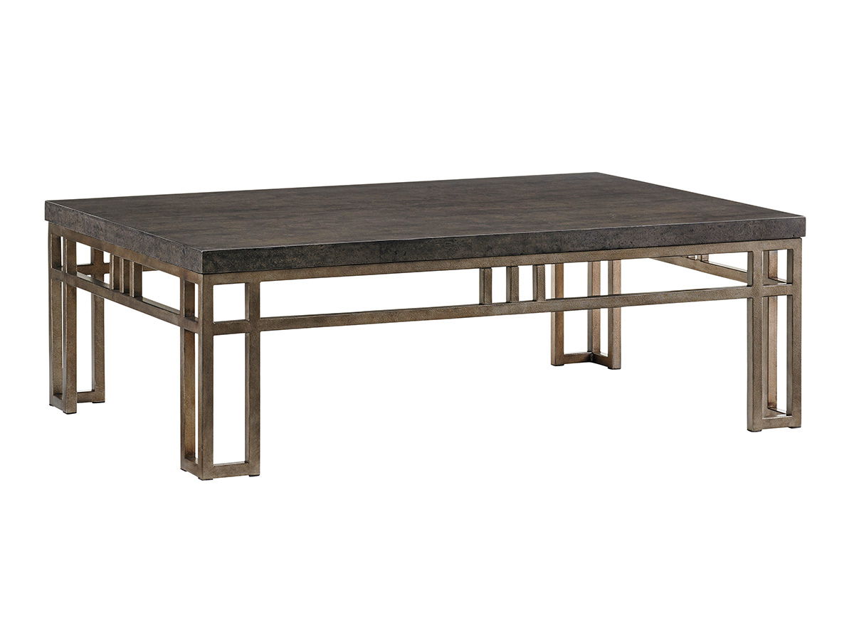 Cypress Point - Montera Travertine Cocktail Table - Dark Brown