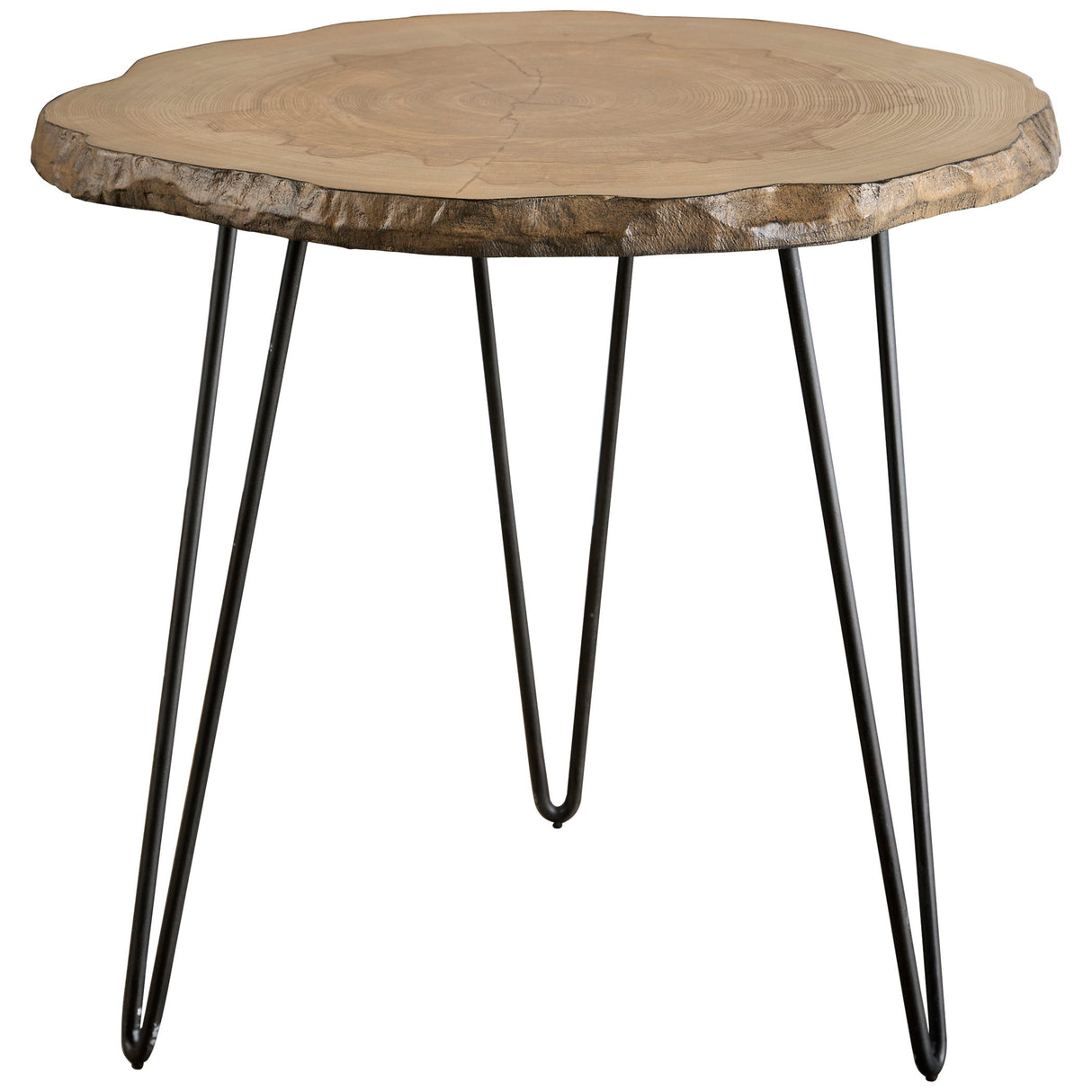 Runay - Wood Slab Side Table - Light Brown