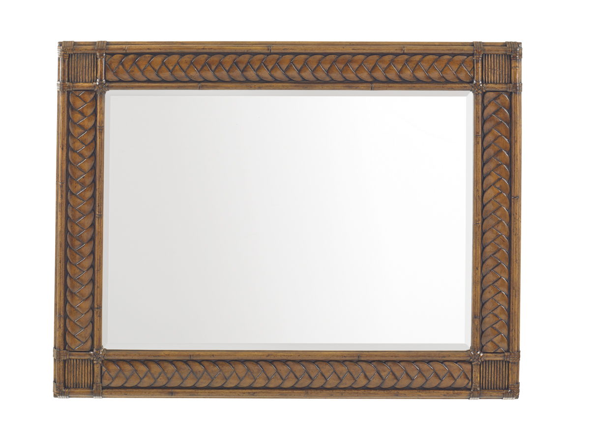 Bali Hai - Sunrise Landscape Mirror - Dark Brown