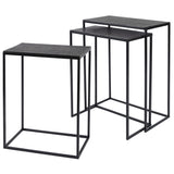 Coreene - Iron Nesting Tables, Set Of 3 - Black