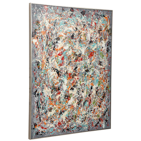 Organized Chaos - Hand Painted Canvas - Pearl Silver