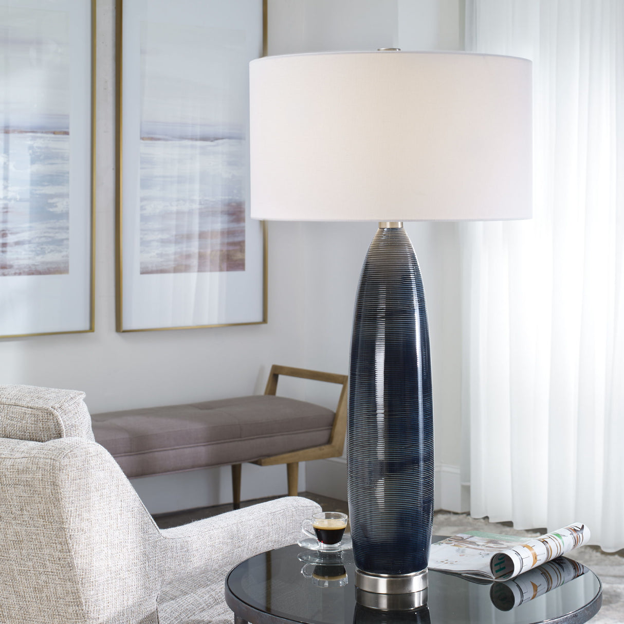 Cullen - Table Lamp - Gray Blue