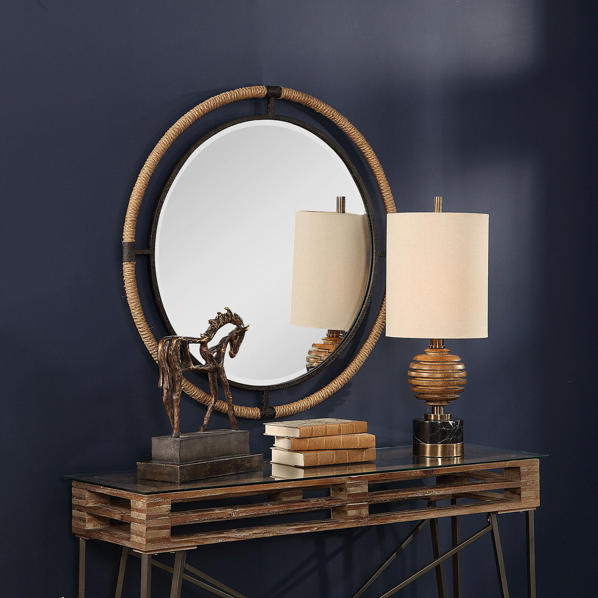 Melville - Coastal Round Mirror - Gold