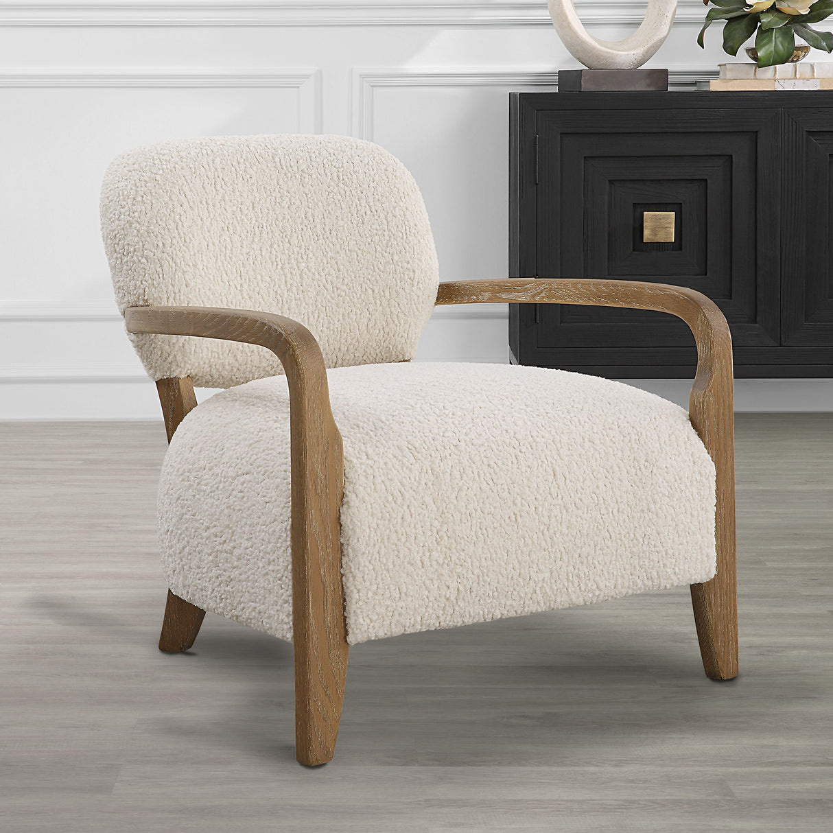 Telluride - Natural Shearling Accent Chair - Beige