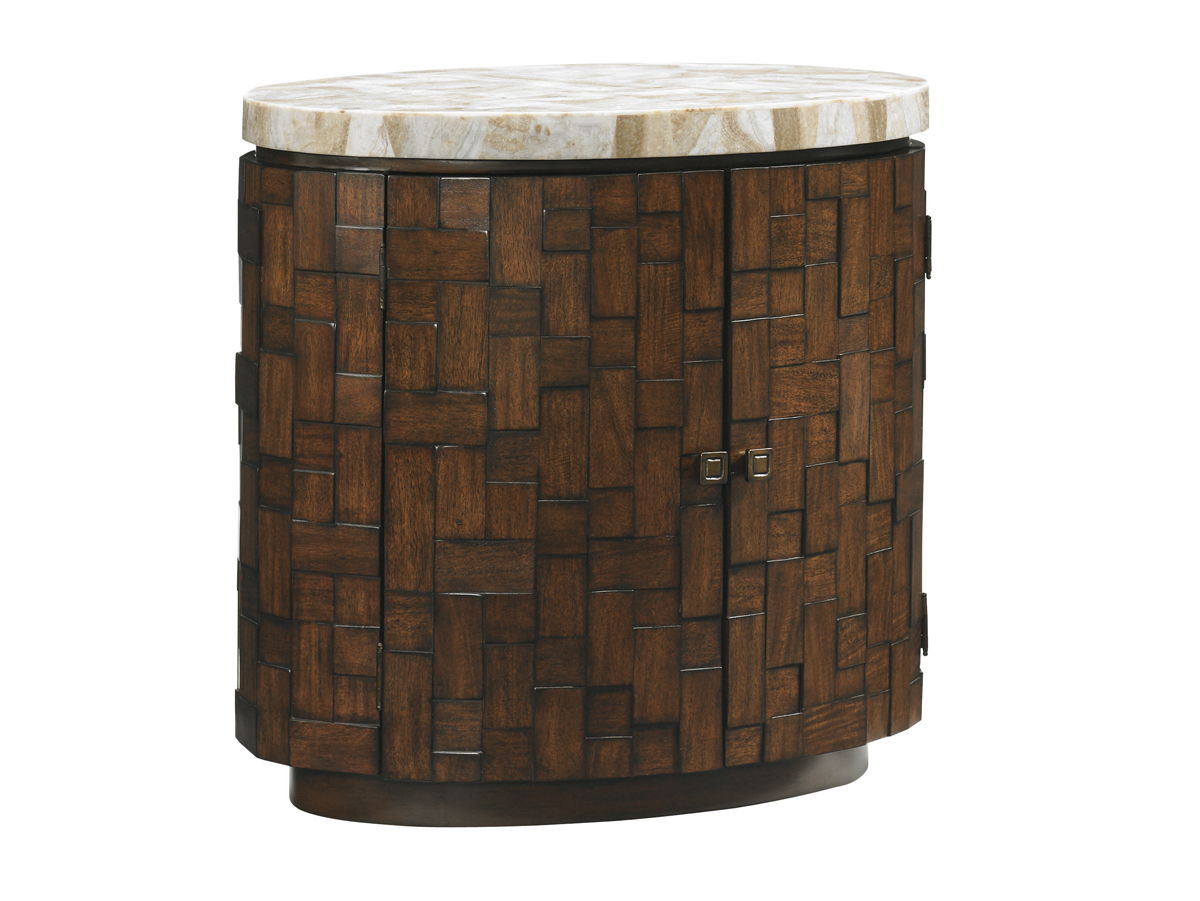 Island Fusion - Banyan Oval Accent Table - Dark Brown