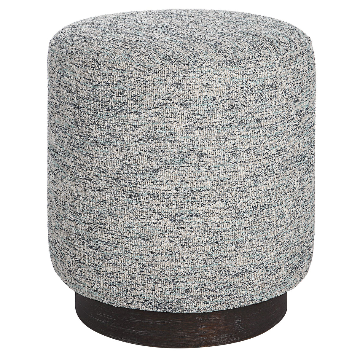 Avila - Tweed Round Ottoman - Silver