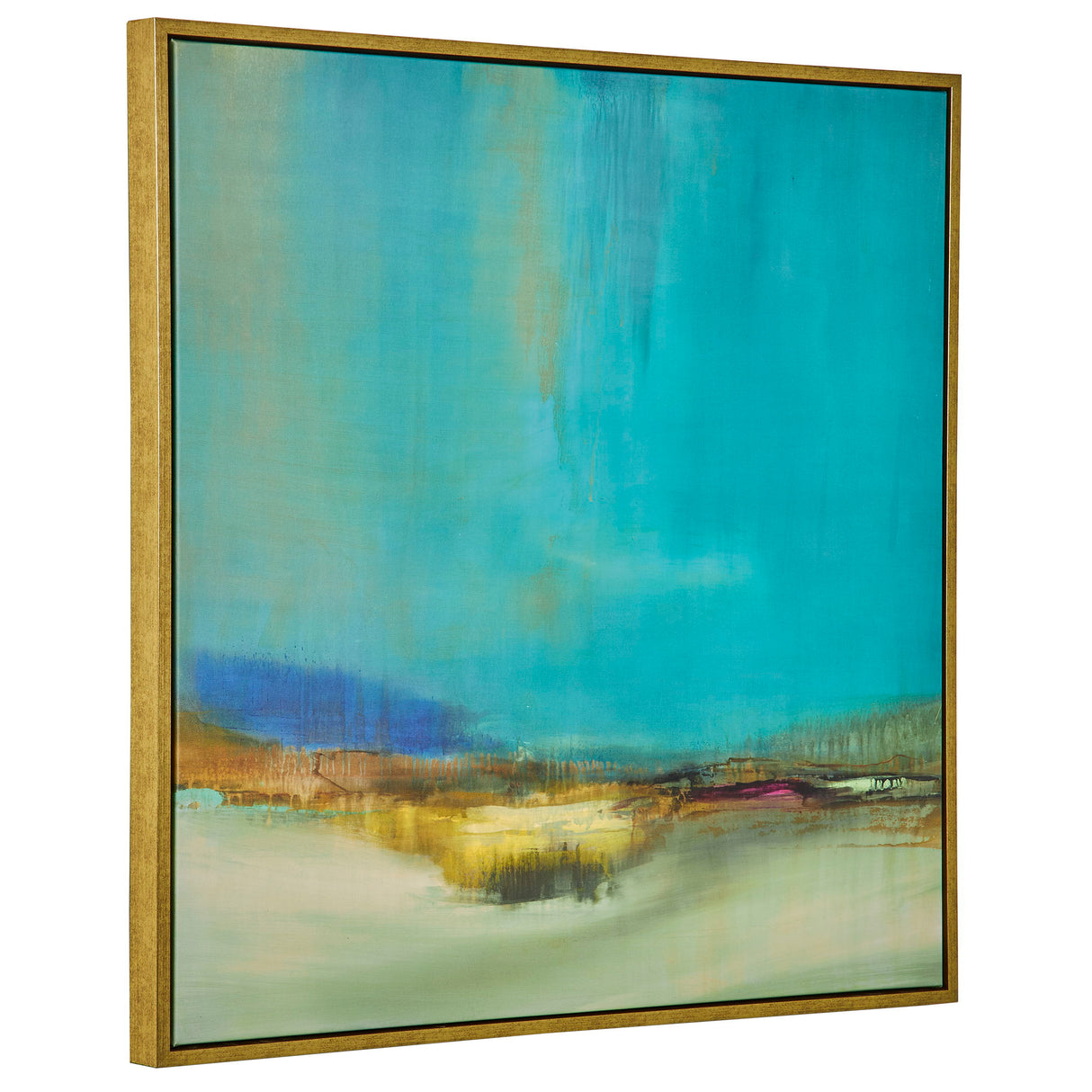 Bowery Framed Canvas Art - Light Blue