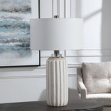 Azariah - Crackle Table Lamp - White