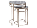 Signature Designs - Colette Round Nesting Tables - Pearl Silver