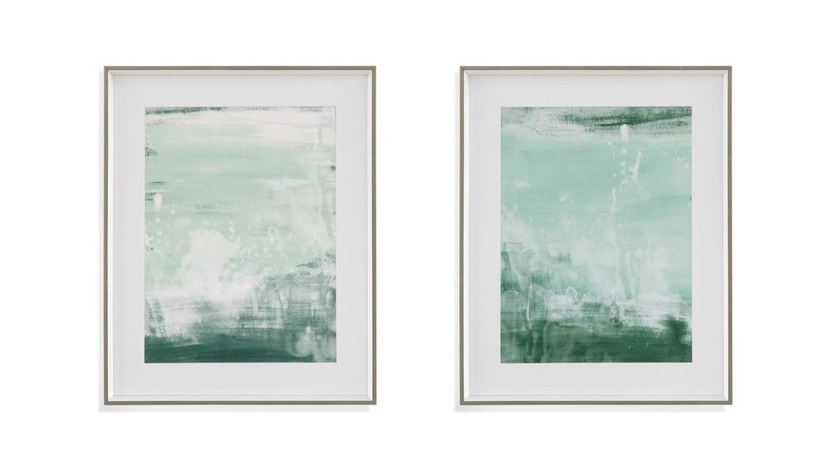 Coastal Patina I - Framed Print - Green / Satin White